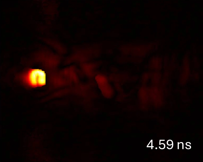 First n-focused transient frame, at 4.59 nanoseconds.